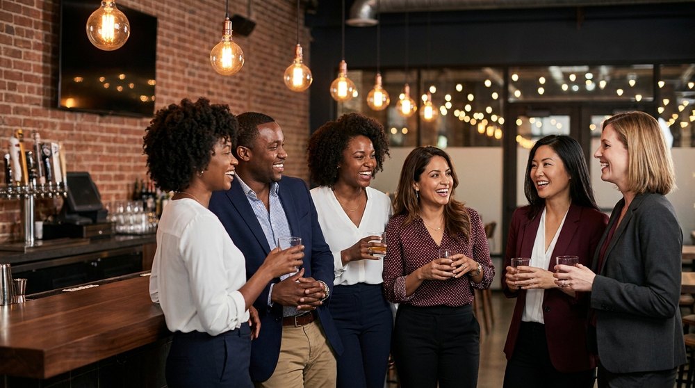 SMPHR members and partners connecting at an event